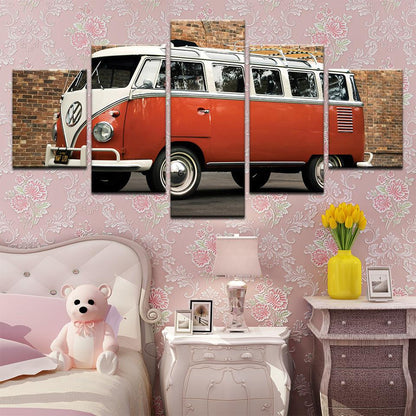 VW Volkswagen Van 5 Panel Canvas Print Wall Art - GotItHere.com