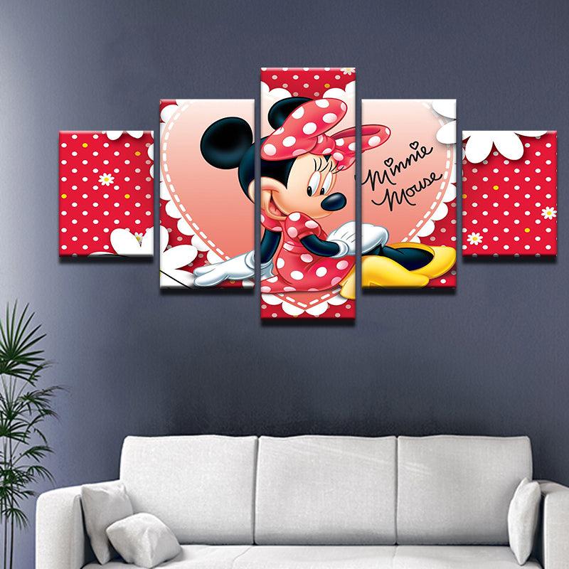 Disney Minnie Mouse 5 Panel Canvas Print Wall Art - GotItHere.com