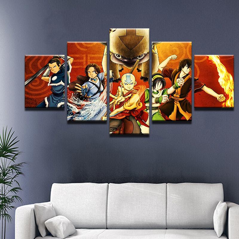 Avatar: The Last Airbender 5 Panel Canvas Print Wall Art - GotItHere.com