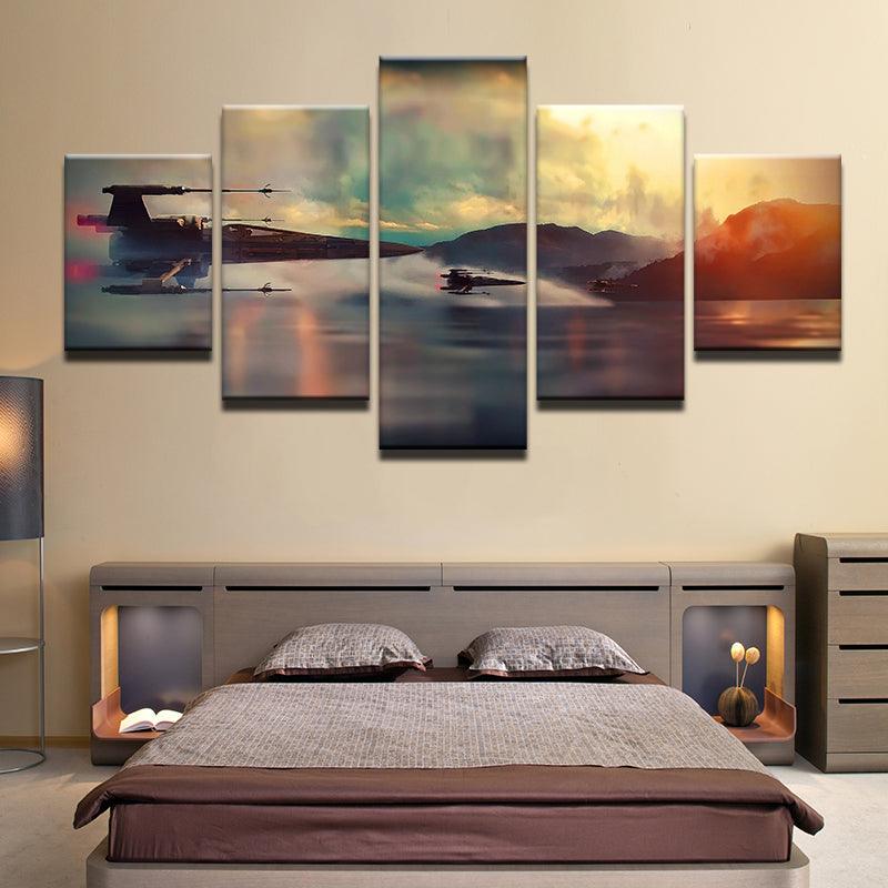 Star Wars X Wing Fighters 5 Panel Canvas Print Wall Art - GotItHere.com