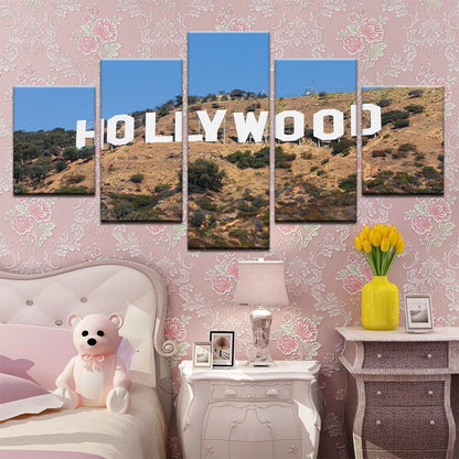 Hollywood Sign California 5 Panel Canvas Print Wall Art - GotItHere.com