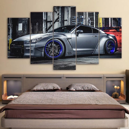 Nissan GT-R R35 5 Panel Canvas Print Wall Art - GotItHere.com