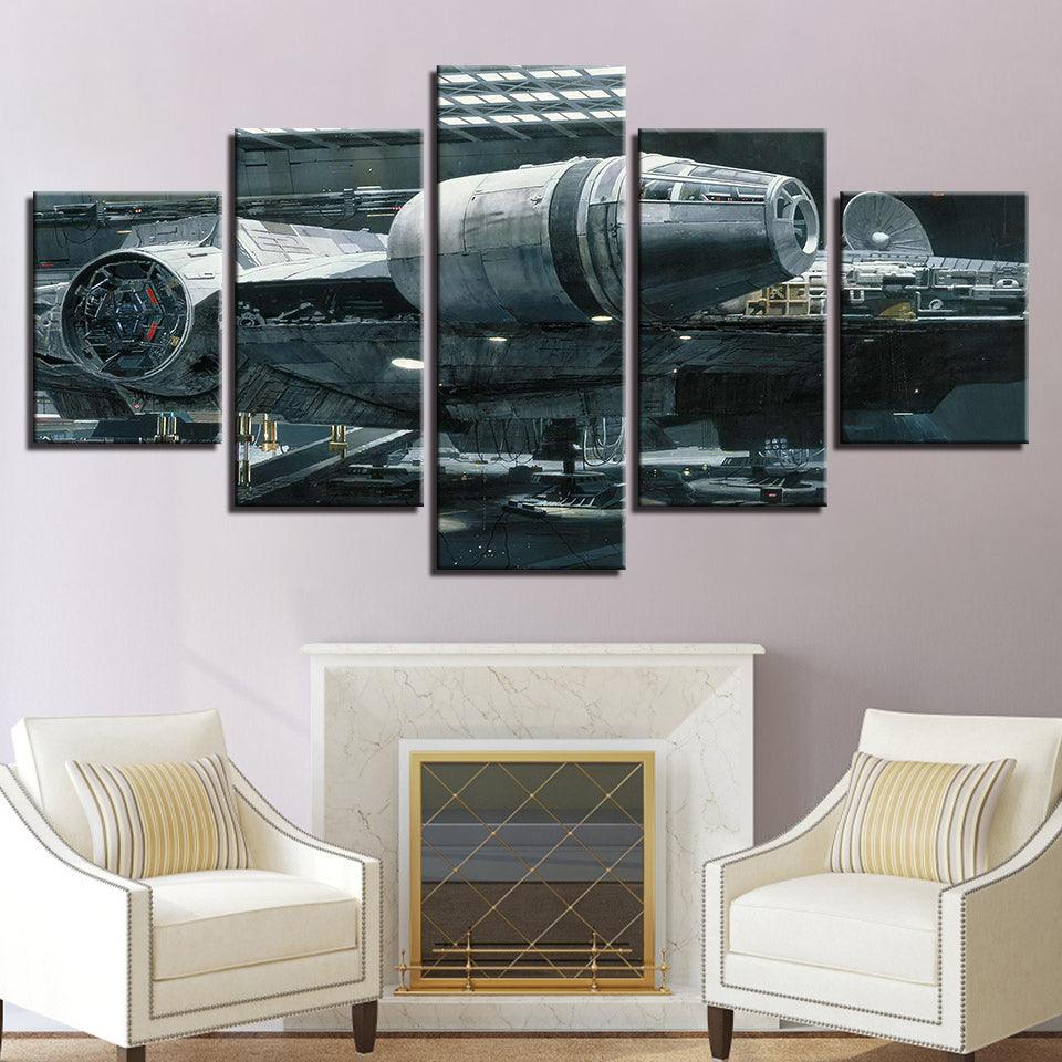 Star Wars Millennium Falcon 5 Panel Canvas Print Wall Art - GotItHere.com