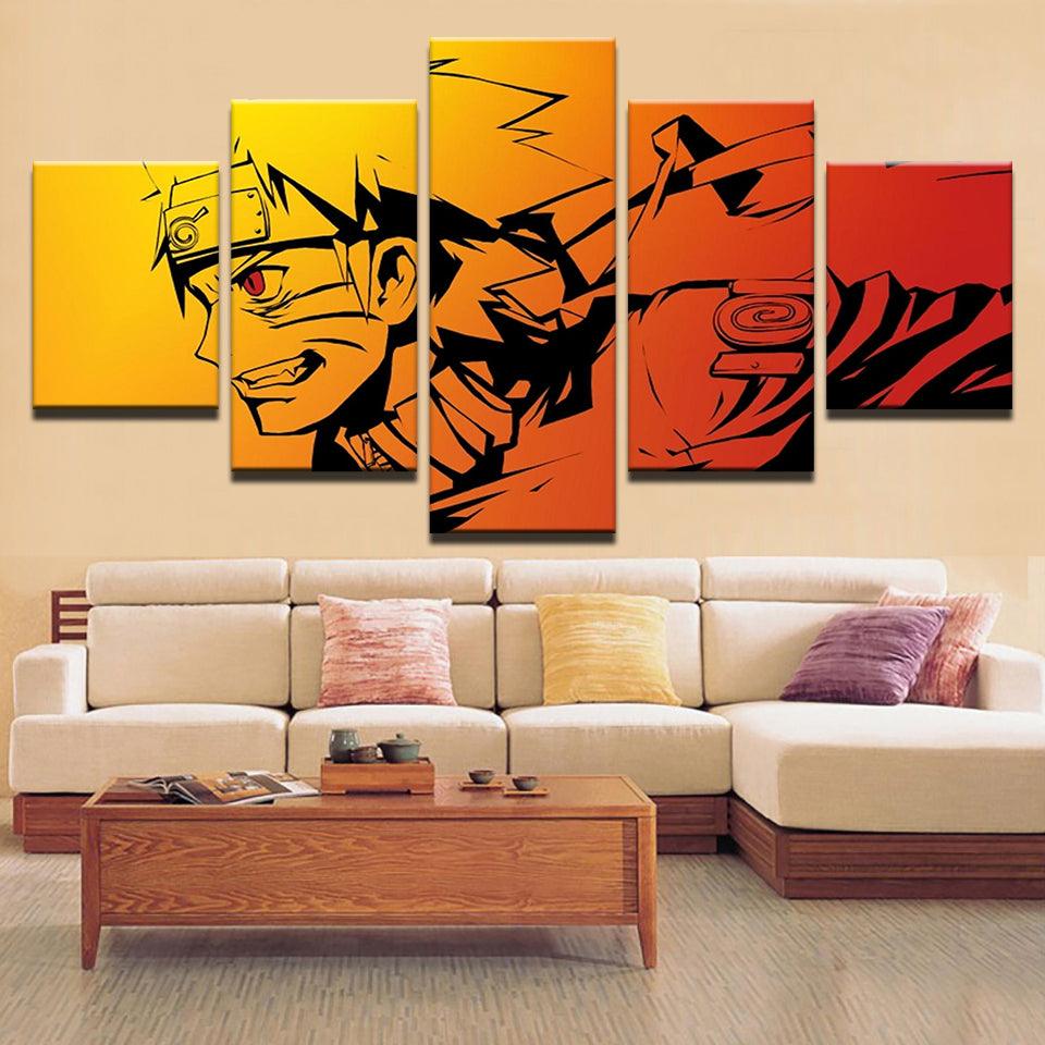 Naruto Abstract 5 Panel Canvas Print Wall Art - GotItHere.com