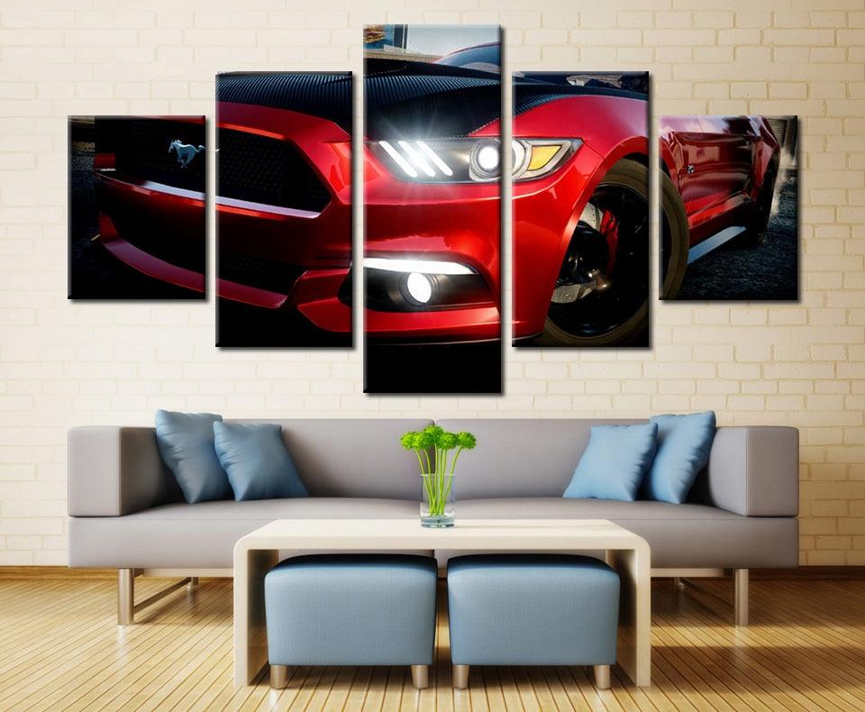 Ford Mustang 5 Panel Canvas Print Wall Art - GotItHere.com