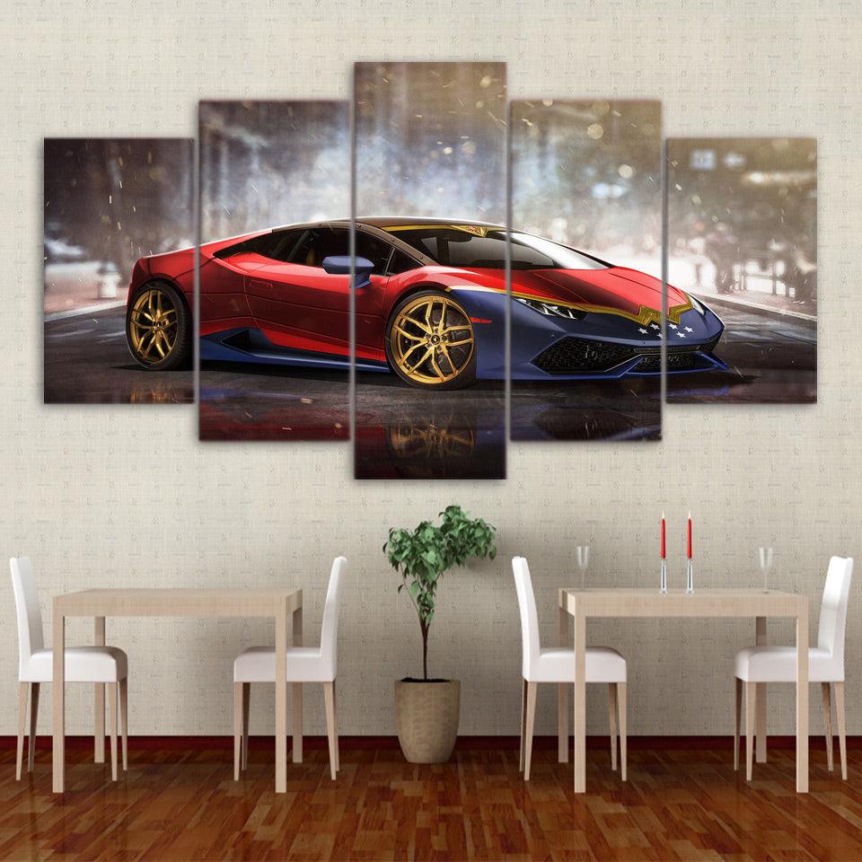Lamborghini Huracan 5 Panel Canvas Print Wall Art - GotItHere.com