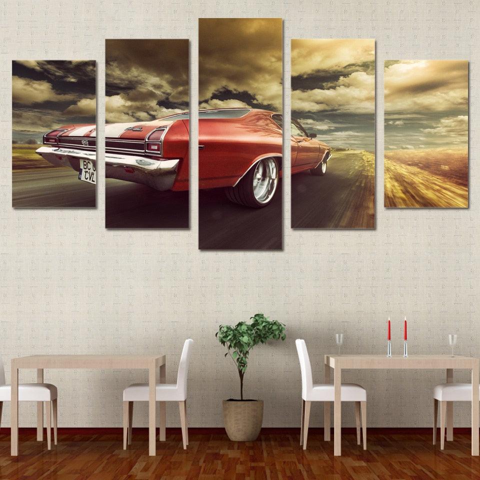 Chevrolet Chevy Chevelle 5 Panel Canvas Print Wall Art - GotItHere.com