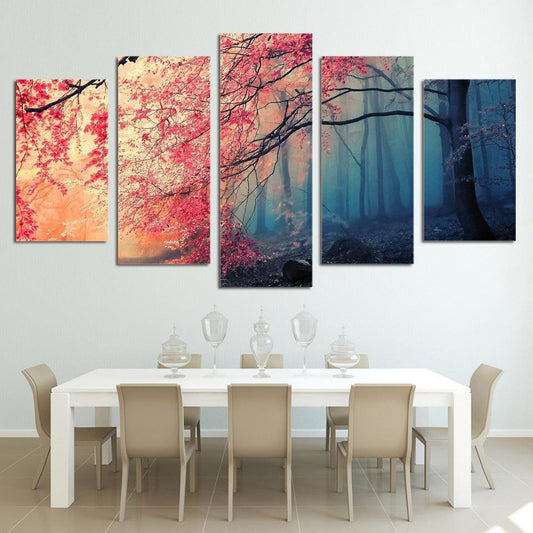 Tranquil Forest 5 Panel Canvas Print Wall Art - GotItHere.com