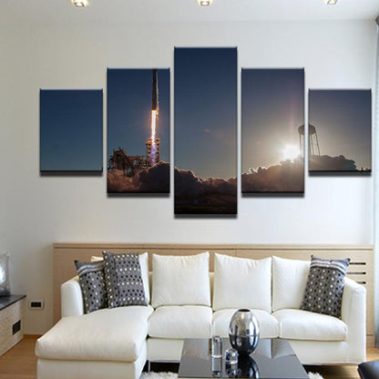 Rocket Launch 5 Panel Canvas Print Wall Art - GotItHere.com