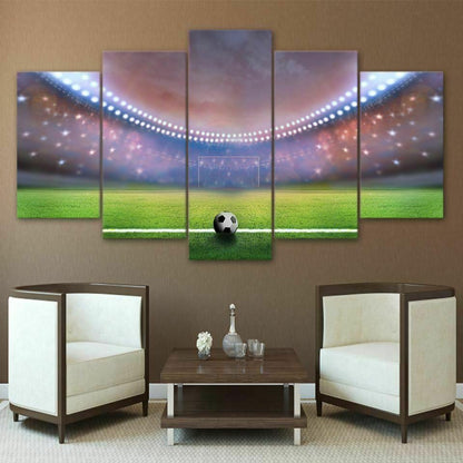 Soccer Football Stadium 5 Panel Canvas Print Wall Art - GotItHere.com