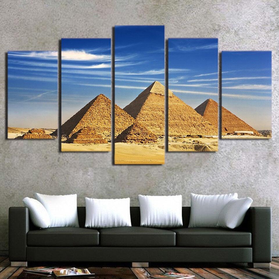 Great Pyramid Of Giza Egypt 5 Panel Canvas Print Wall Art - GotItHere.com