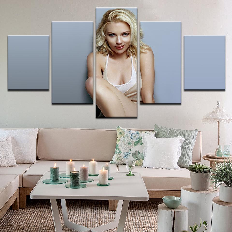 Scarlett Johansson 5 Panel Canvas Print Wall Art - GotItHere.com