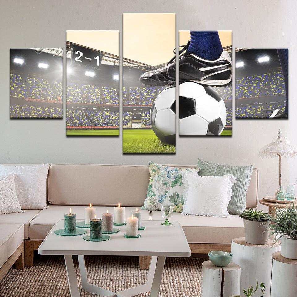 Soccer Ball Football 5 Panel Canvas Print Wall Art - GotItHere.com