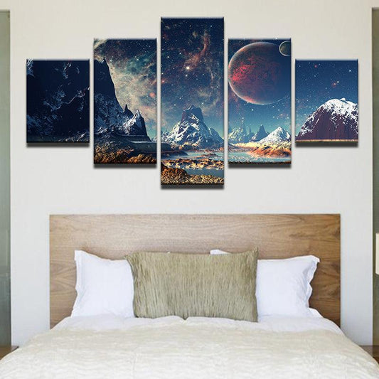 Space Fantasy 5 Panel Canvas Print Wall Art - GotItHere.com