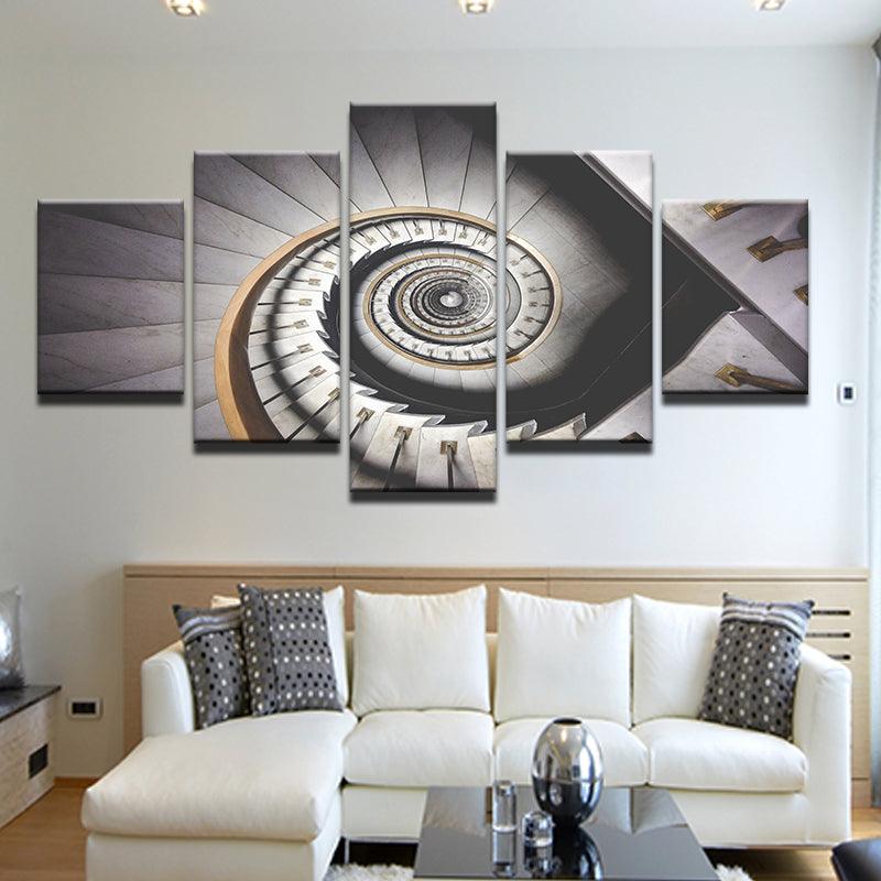 Spiral Staircase 5 Panel Canvas Print Wall Art - GotItHere.com