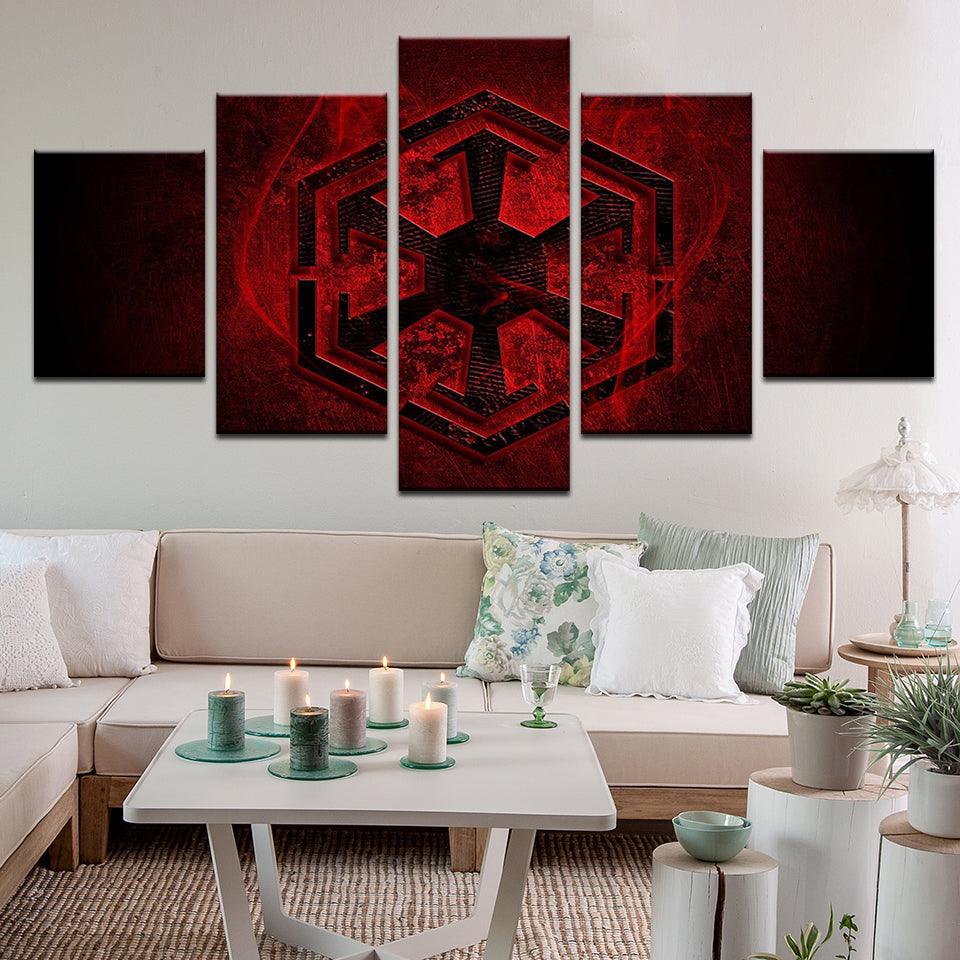 Star Wars Imperial Crest 5 Panel Canvas Print Wall Art - GotItHere.com