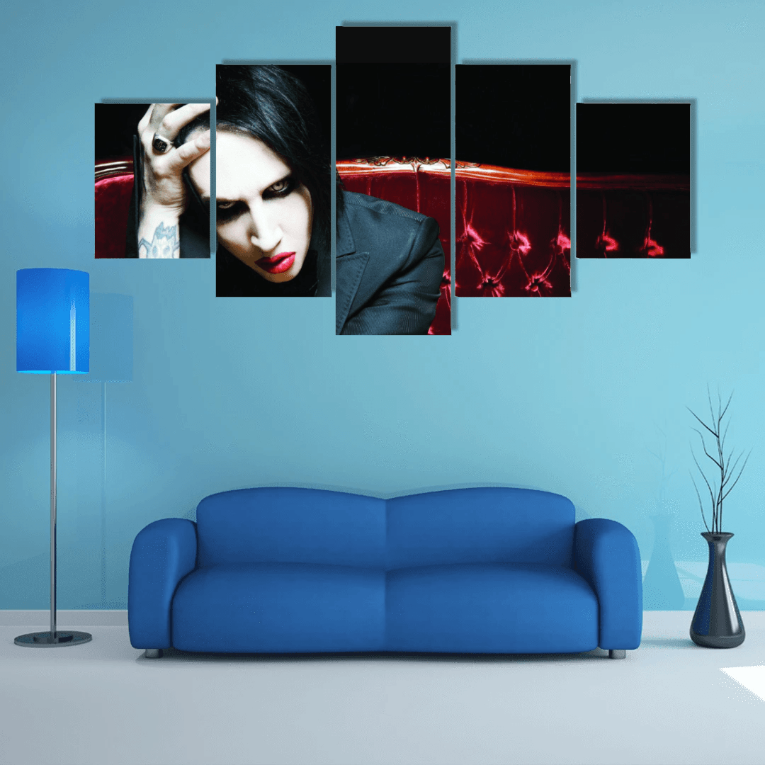 Marilyn Manson Couch 5 Panel Canvas Print Wall Art - GotItHere.com