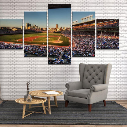 Wrigley Field Chicago 5 Panel Canvas Print Wall Art - GotItHere.com